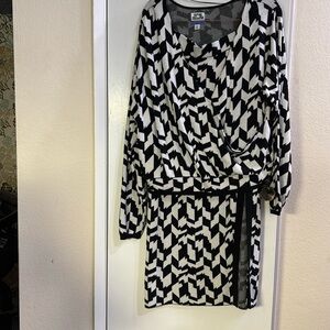 FUTURE COLLECTIVE by Kahlana Barfield Brown faux wrap top and slit skirt.